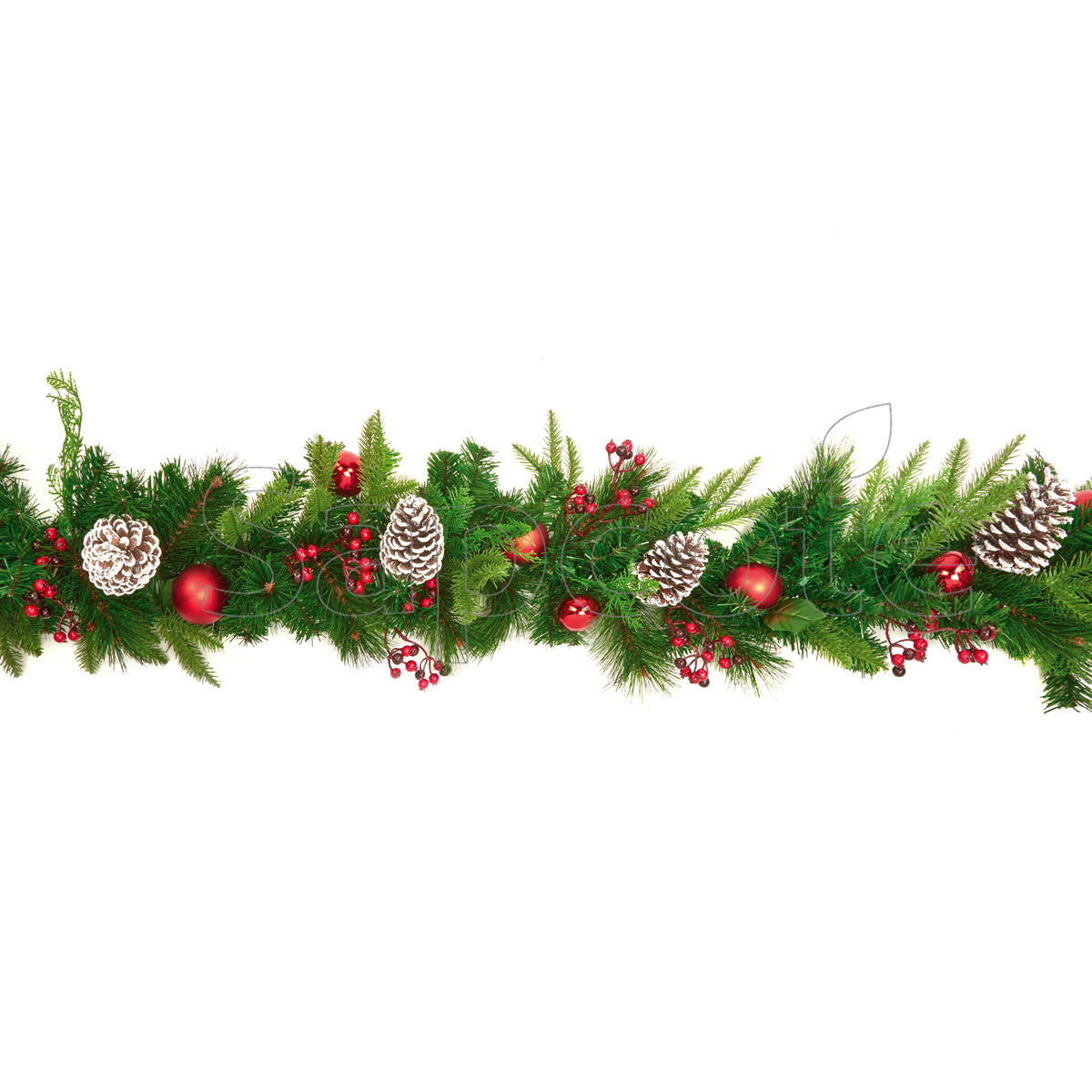 Garland 1.8m Red Bauble – Festive Red Ornament Garland