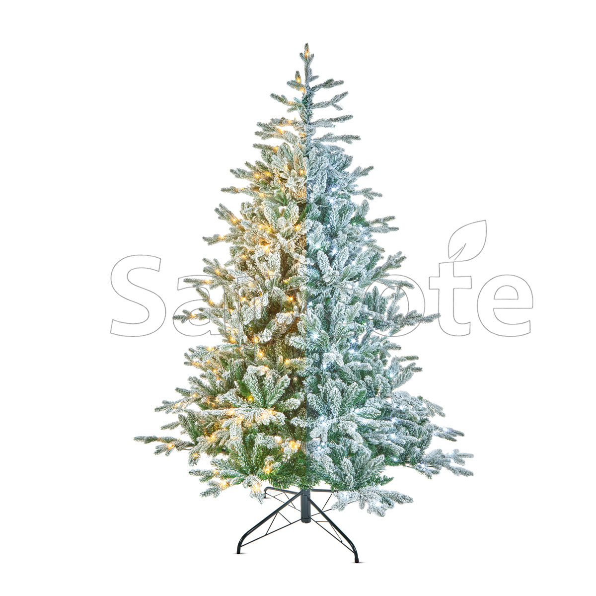 Artificial Tree Pre-Lit Flocked Kenilworth 2.1m – Snowy Lighted Tree