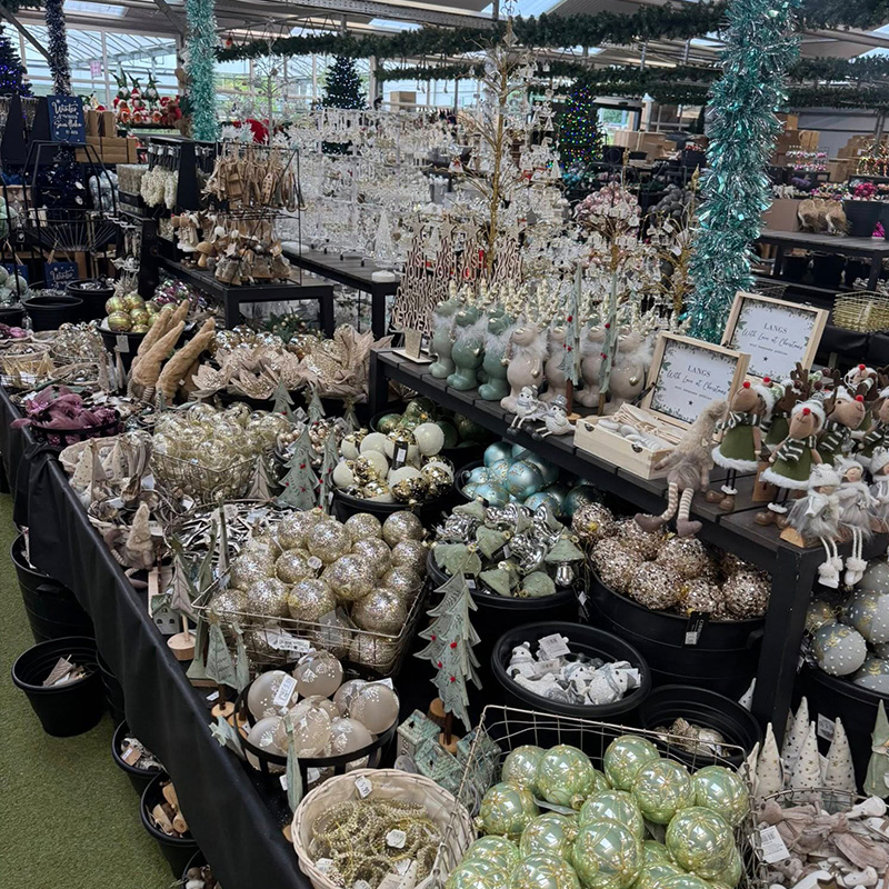 light coloured christmas baubles