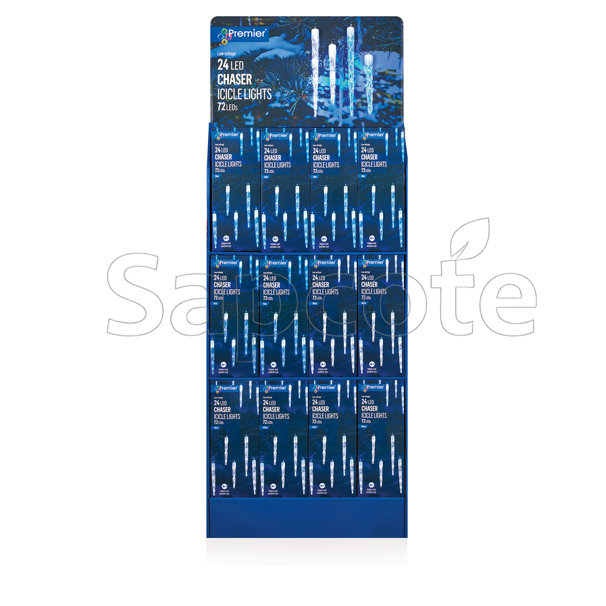 Premier 24pc Chaser Icicles – Blue or White 72 LED (1.8 m)