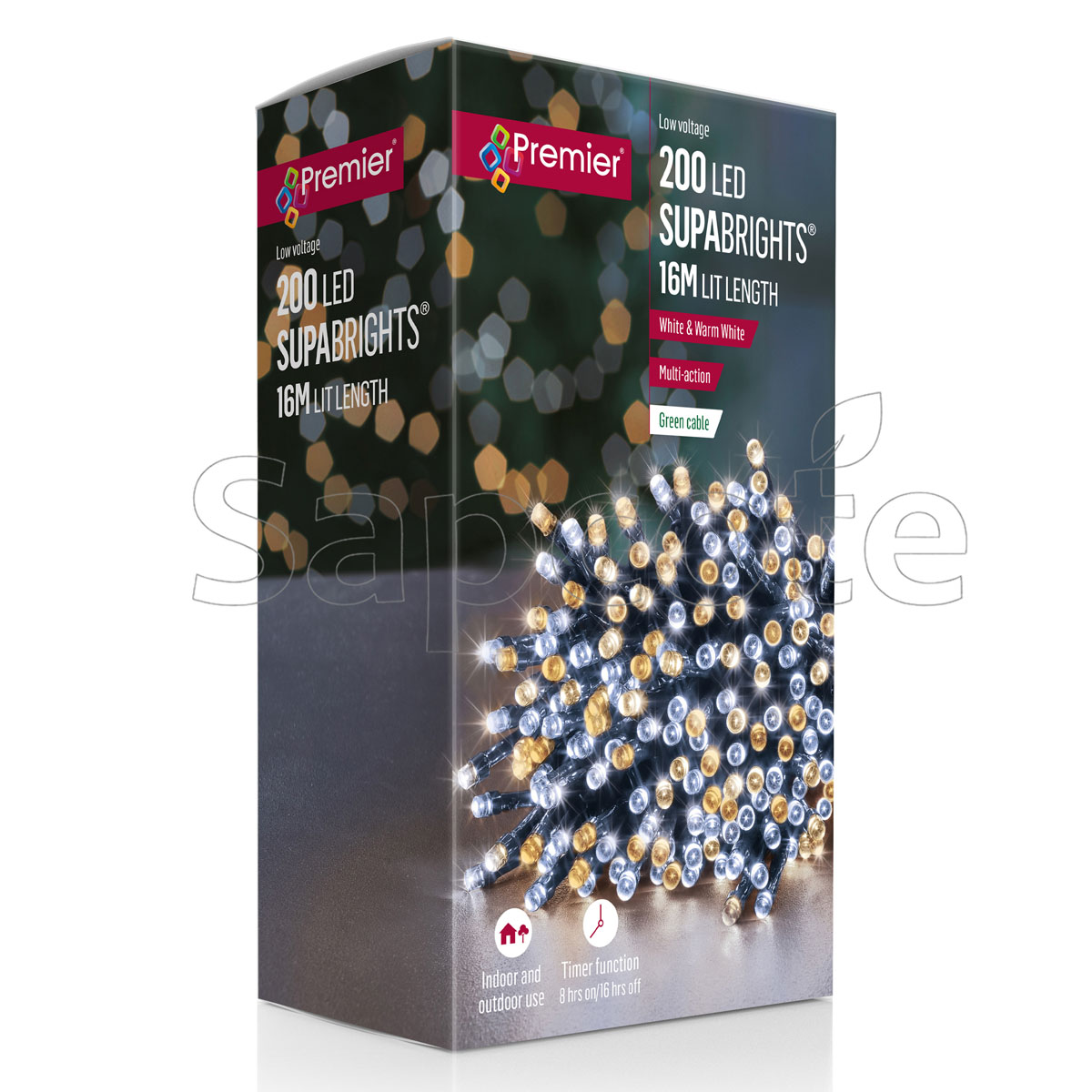 Premier 200 LED SupaBrights – White & Warm White (16.0 m)