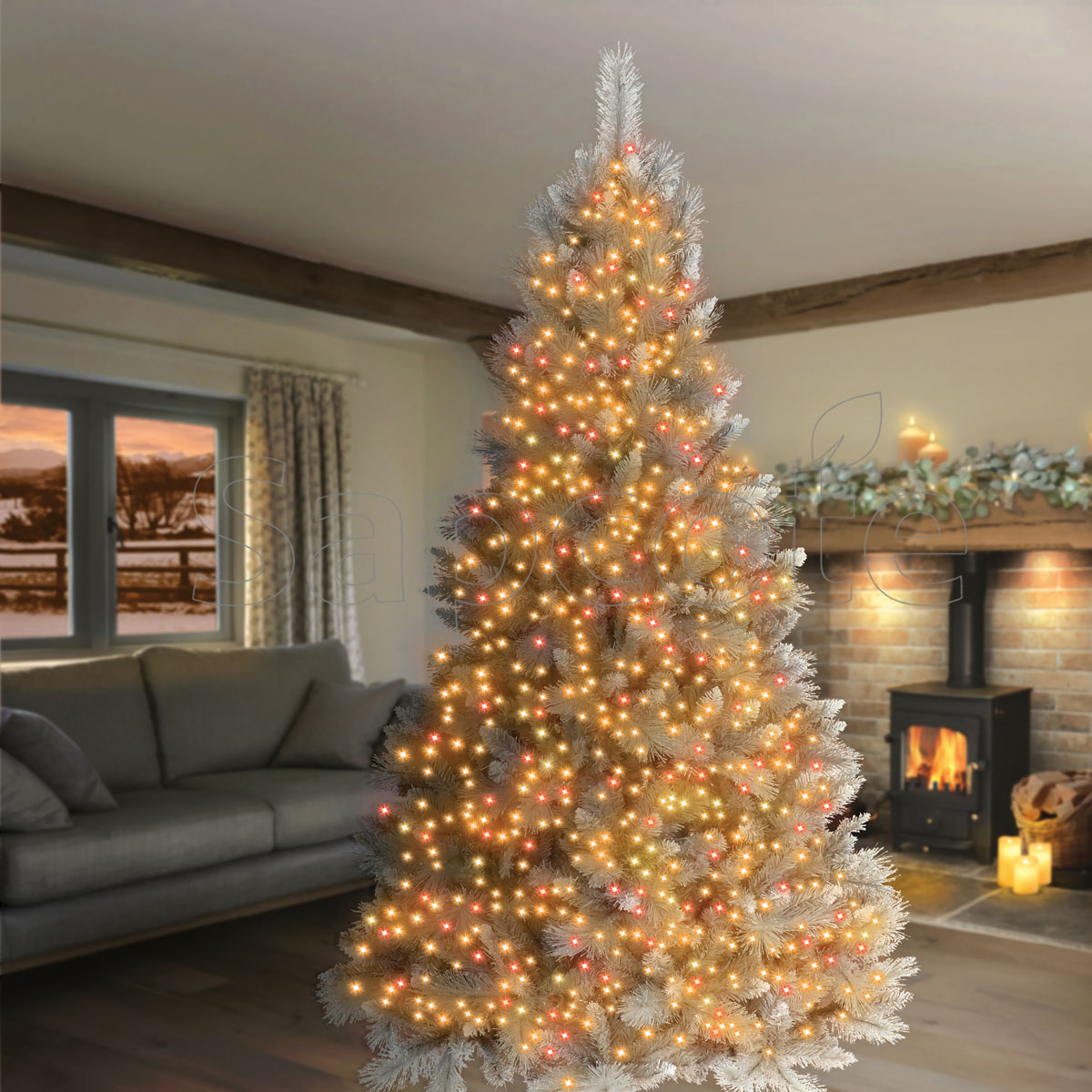 Premier 1000 LED TreeBrights - Vintage Gold & Red (25.0 m)