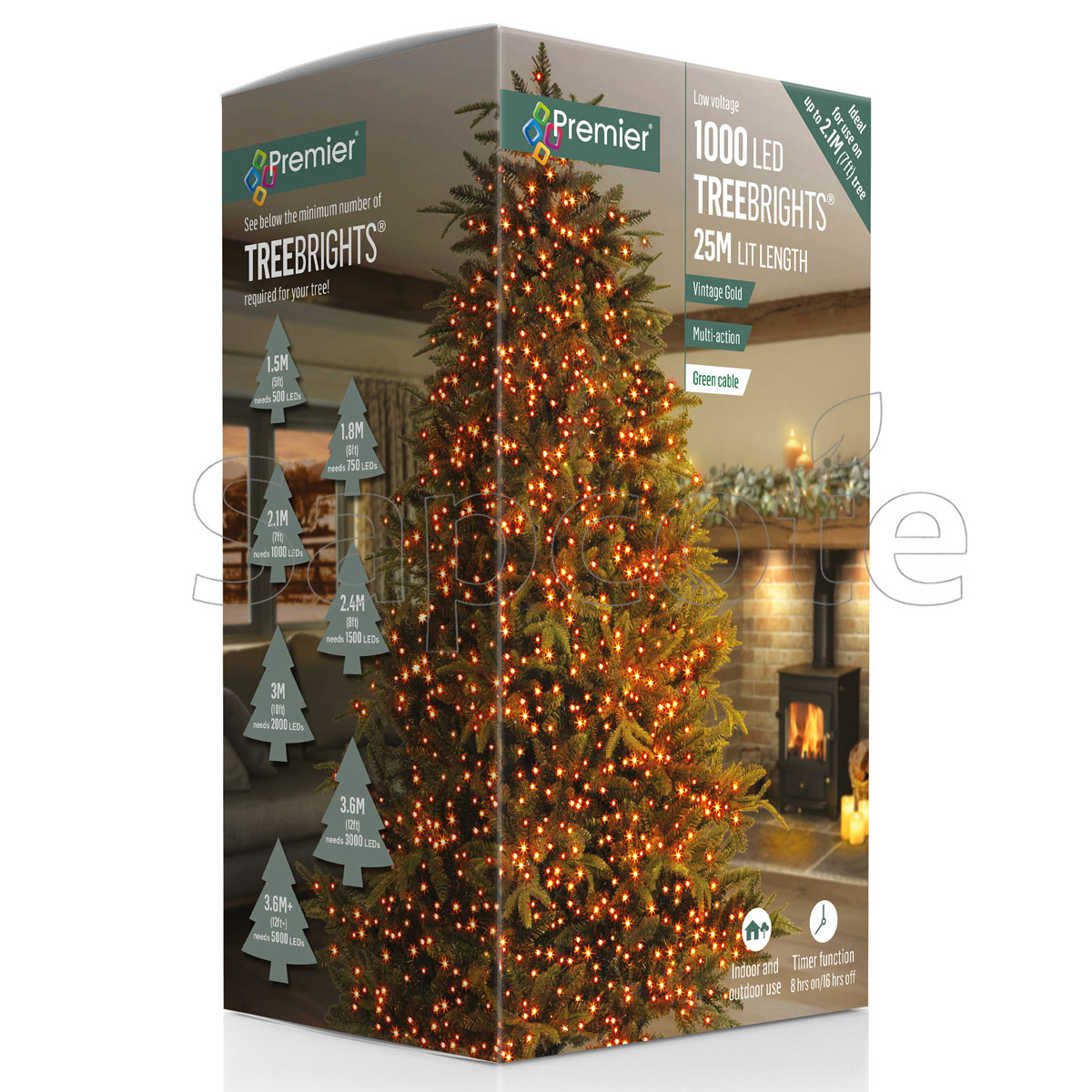 Premier 1000 LED TreeBrights – Vintage Gold (25.0 m)