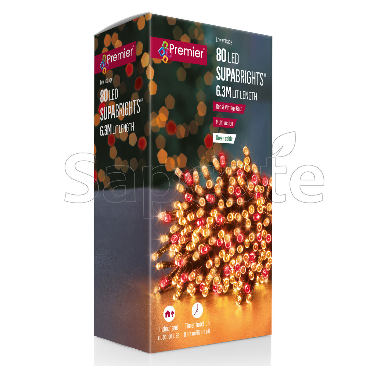 Premier 80 LED SupaBrights – Vintage Gold & Red (6.3 m)