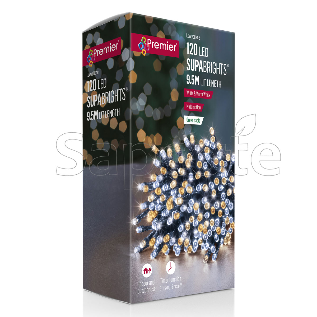 Premier 120 LED SupaBrights – White & Warm White (9.5 m)