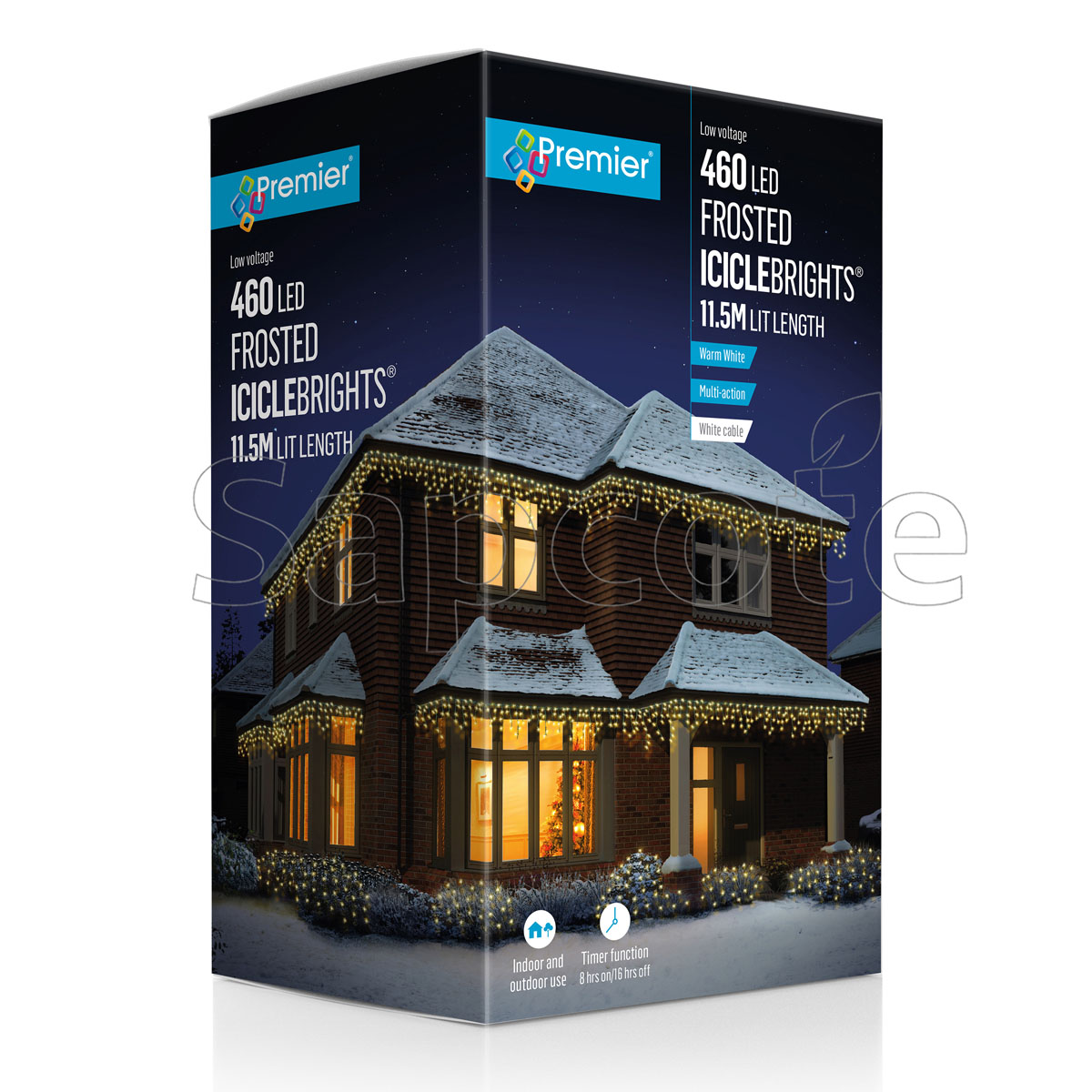 Premier 460 LED Frosted Cap Icicles – Warm White (11.5 m)