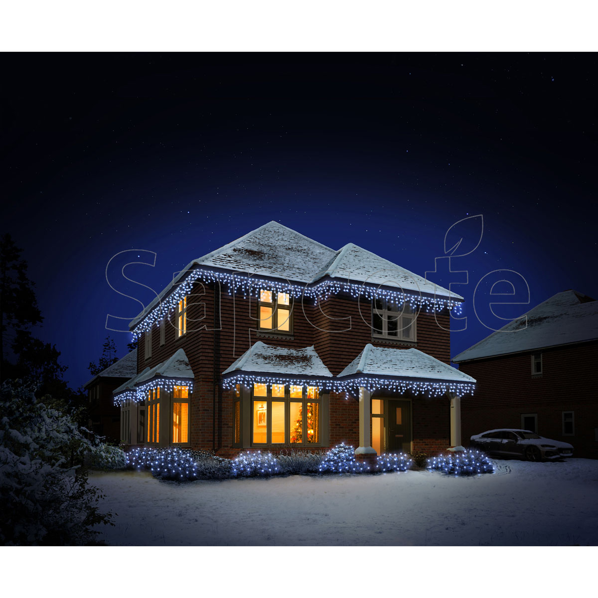 Premier 1000 LED Frosted Cap Icicles - White (25.0 m)