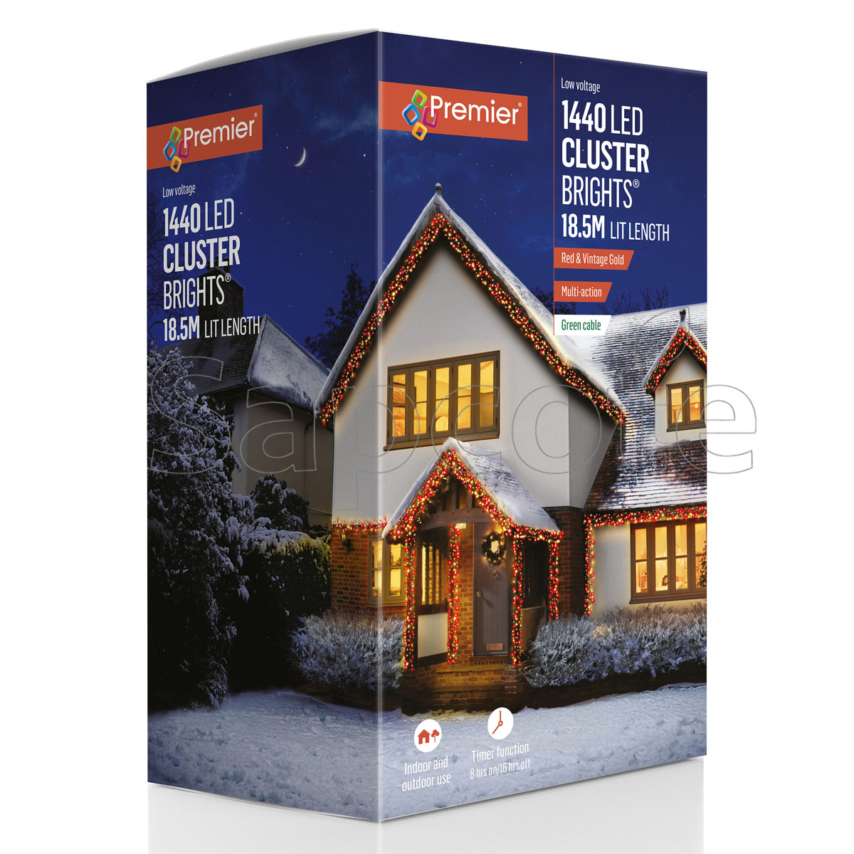 Premier 1440 LED ClusterBrights – Red & Vintage Gold (18.2 m)