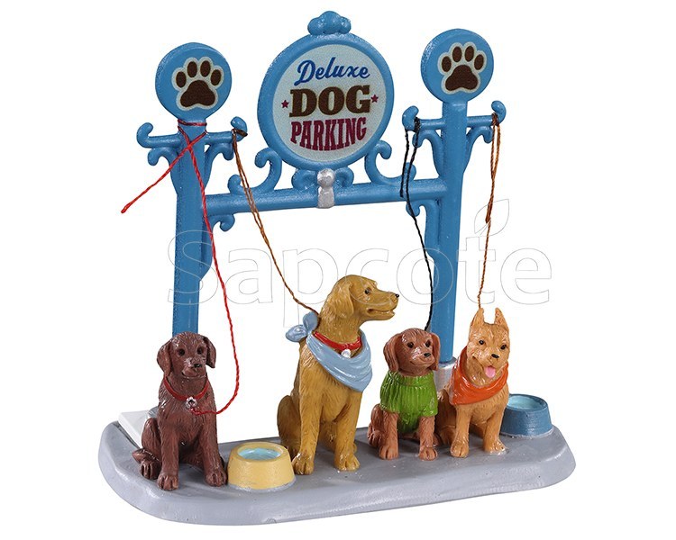Lemax Dog Parking – Dog Tie-Up Post Village Accessory
