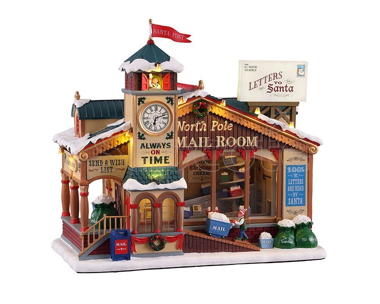 Lemax North Pole Mail Room – Animated Sights & Sounds Scene