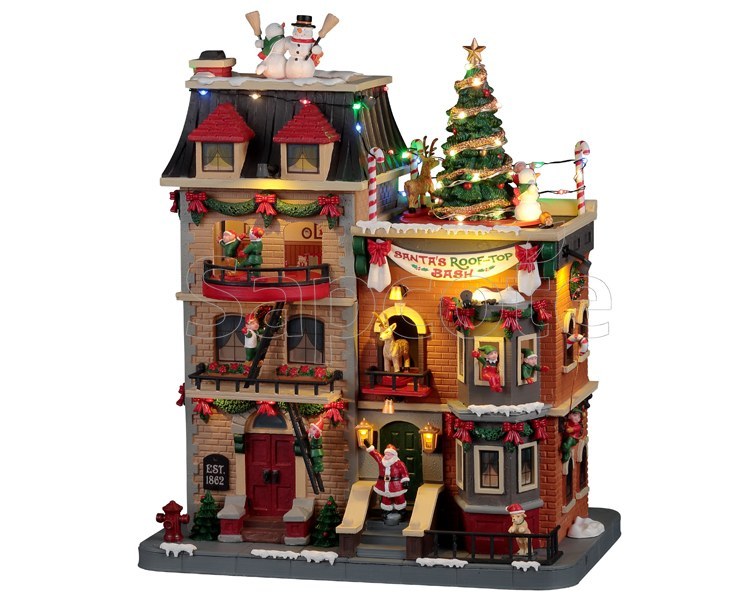 Lemax Santa’s Rooftop Bash – Animated Sights & Sounds Piece