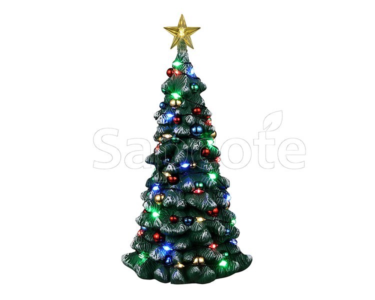 Lemax Snowy Christmas Tree Multi Light – Lighted Village Tree