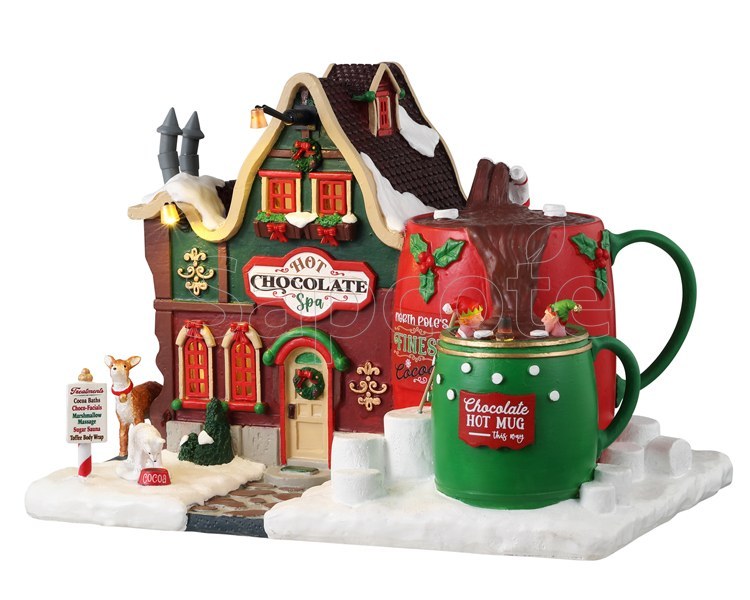 Lemax Hot Chocolate Spa – Santa’s Wonderland Lighted Building