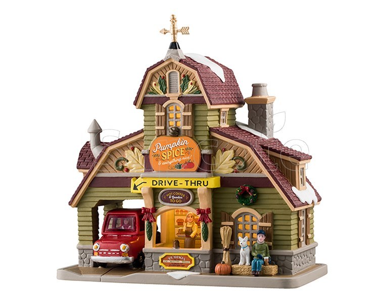 Lemax Pumpkin Spice & Everything Nice Coffee Shop – Lighted Building