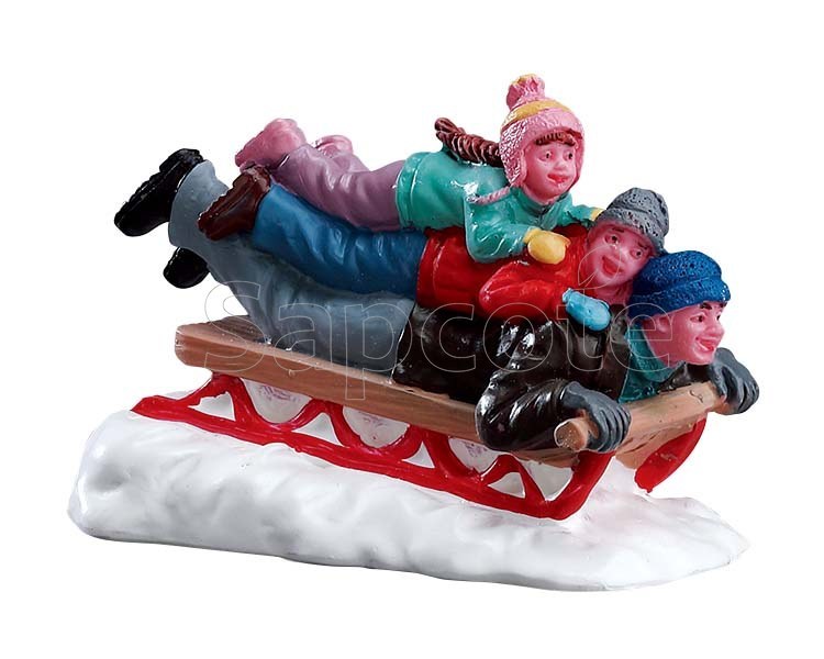 Lemax Sledding With Dad – Lighted Village Figurine