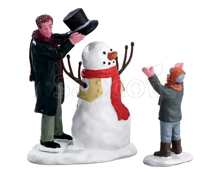 Lemax Sharp-Dressed Snowman – Village Figurine Set of 2