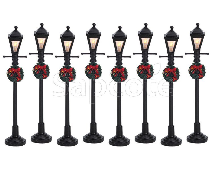 Lemax Gas Lantern Street Lamp Set of 8 – Lighted Accessories