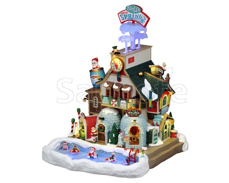 Lemax Santa’s Hot Springs Oasis – Animated Sights & Sounds Scene