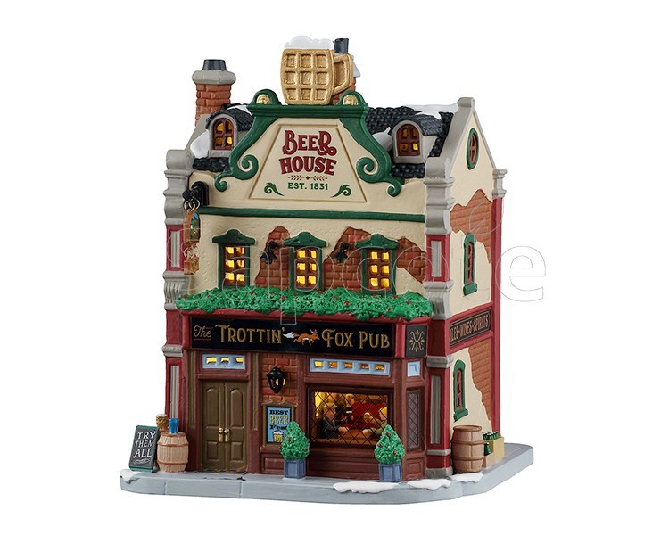 Lemax The Trottin’ Fox Pub – Lighted Building for Caddington Village