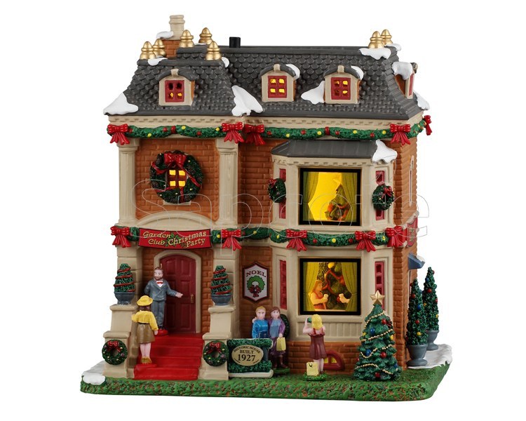 Lemax Garden Club Christmas Party – Lighted Caddington Building